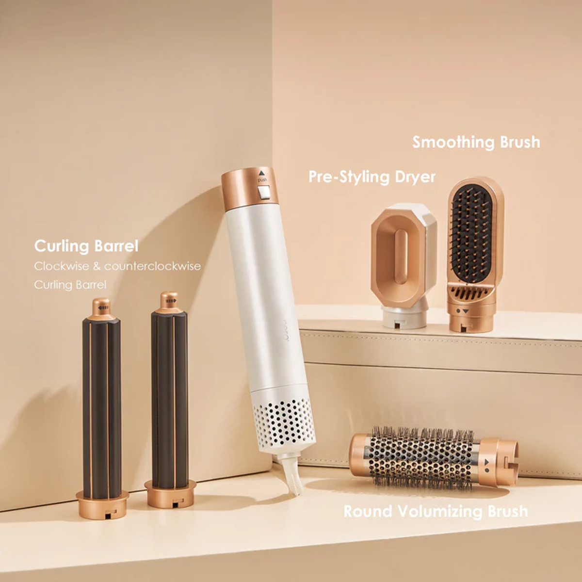 Professional 5-in-1 Hair Styler With Hot Brush & Dryer | All-in-One Solution